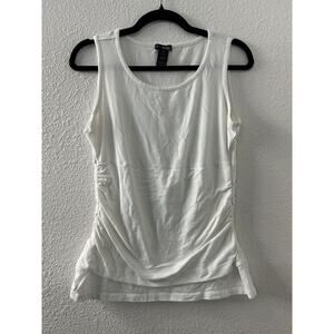 Slim-Sation by Multiples Womens White‎ Sleeveless Blouse Size Medium